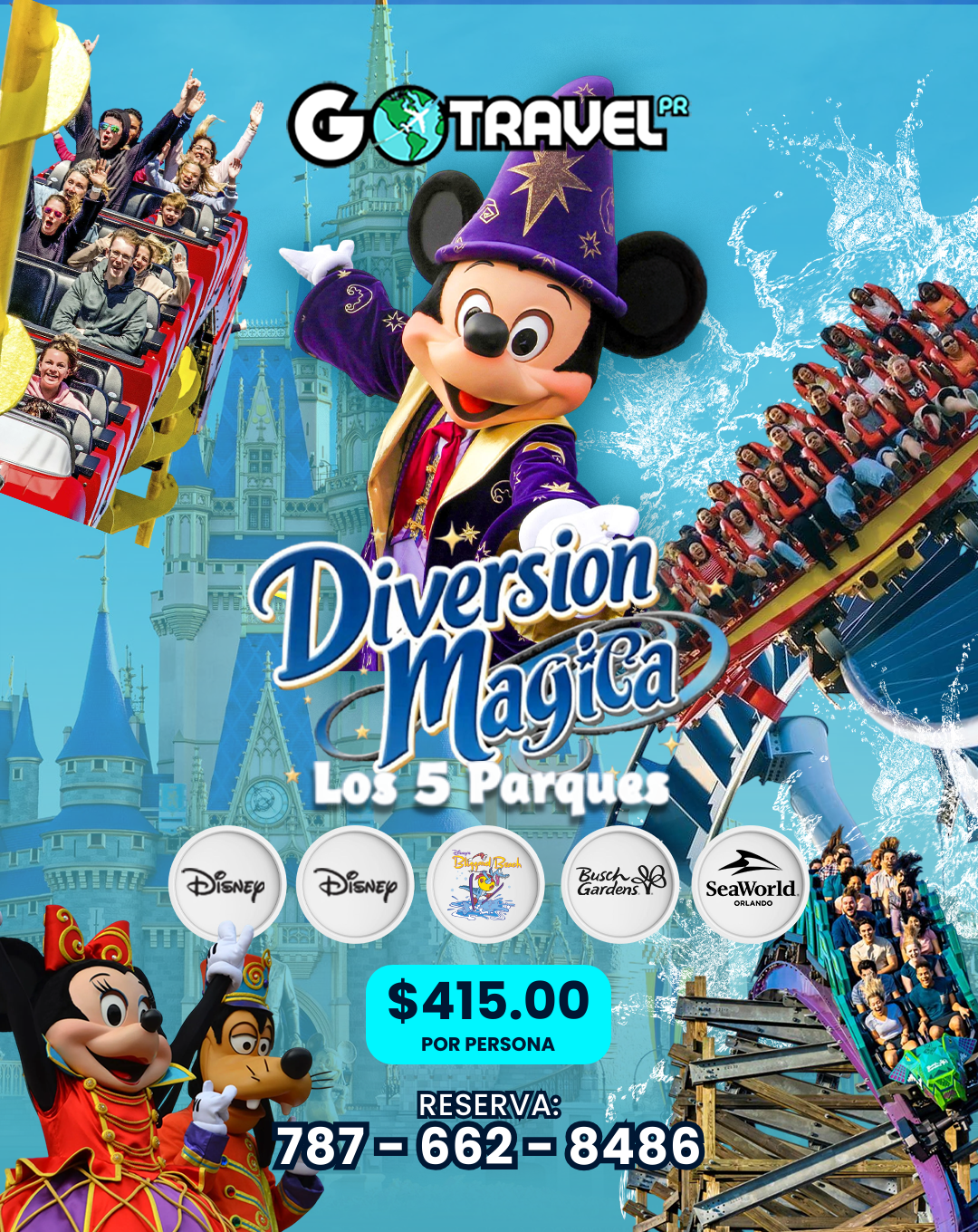 DISNEY MAGIA 5 DIAS: 2 parques temáticos y 1 día acuático Disney + 2 parques de SeaWold