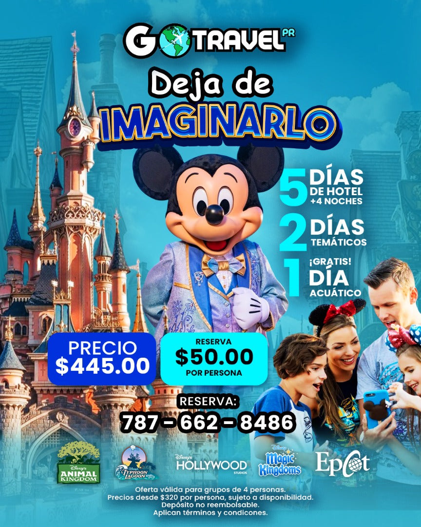 DISNEY: 5 DIAS HOTEL + 3 PARQUES