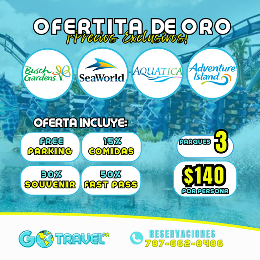 SEAWOLD 3 DÍAS- Oferta de Oro: 3 parques