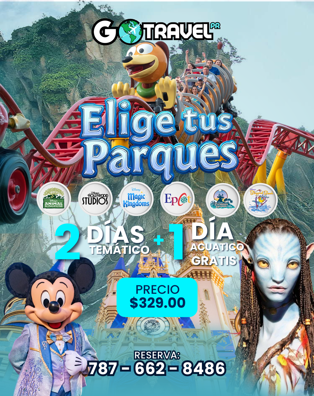 DISNEY 3 DIAS: 2 parques tematicos y 1 acuatico