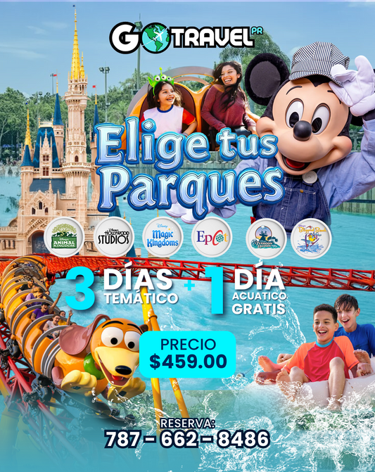 DISNEY 4 DÍAS: 3 parques temáticos y 1 día acuático