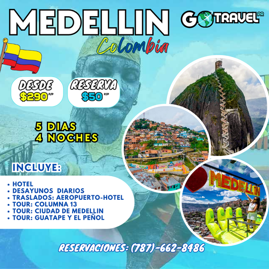 Medellín,Colombia: Hotel+ Traslados + Tours